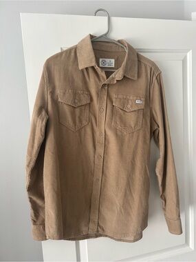 🤎 Hurley Men's Tan Button-Down Corduroy Shacket 🤎